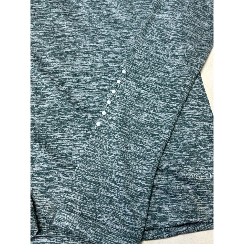 Nike Running Dri-FIT Quarter Zip‎ Pullover Green Space Dye Thumbhole Womens XS - Picture 6 of 10
